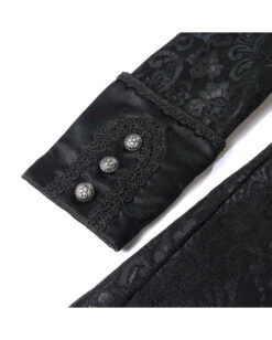 Schwarzer Langer Gothic Damenmantel Mit Spitze -Halloween Kostüme Rabatte schwarzer gothic damen langmantel black gothic long coat for woman gothic kleidung 54558 07