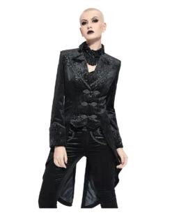 Schwarzes Gothic Damenjackett Mit Schwalbenschwanz -Halloween Kostüme Rabatte schwarzer gothic damenfrack mit schwalbenschwanz black gothic ladys jackett with tailcoat 54557 04