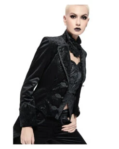 Schwarzes Gothic Damenjackett Mit Schwalbenschwanz -Halloween Kostüme Rabatte schwarzer gothic damenfrack mit schwalbenschwanz black gothic ladys jackett with tailcoat 54557 05