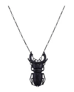 Schwarzer Hirschhornkäfer Gothic Halskette -Halloween Kostüme Rabatte schwarzer lucanus cervus kaefer gothic haskette black lucanus cervus beetle gothic necklace 53774 03