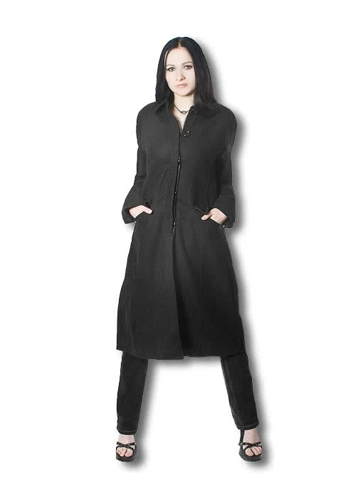 Gothic Damenmantel Schwarz 3 Gothic Damenmantel Schwarz