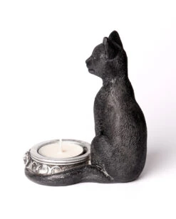 Schwarze Hexenkatze Teelichthalter -Halloween Kostüme Rabatte schwarzes kaetzchen teelichthalter halloween und gothic wohnungsdeko und zubehoer gothic cat tea light holder 52741