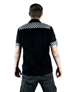 Halloween Kostüme Rabatte -Halloween Kostüme Rabatte ska hemd schwarz gothic punk shirt kariertes skashirt gothichemd schwarz weiss ska shirt black go1275 2