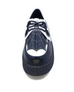 Schwarz-Weiße Spiderweb Creepers Schuhe 11 Schwarz-Weiße Spiderweb Creepers Schuhe -Halloween Kostüme Rabatte spiderweb black and white schuhe halloween schuhe gothic schuhe halloween accessoire gothic accessoire gothic styled 52813 2
