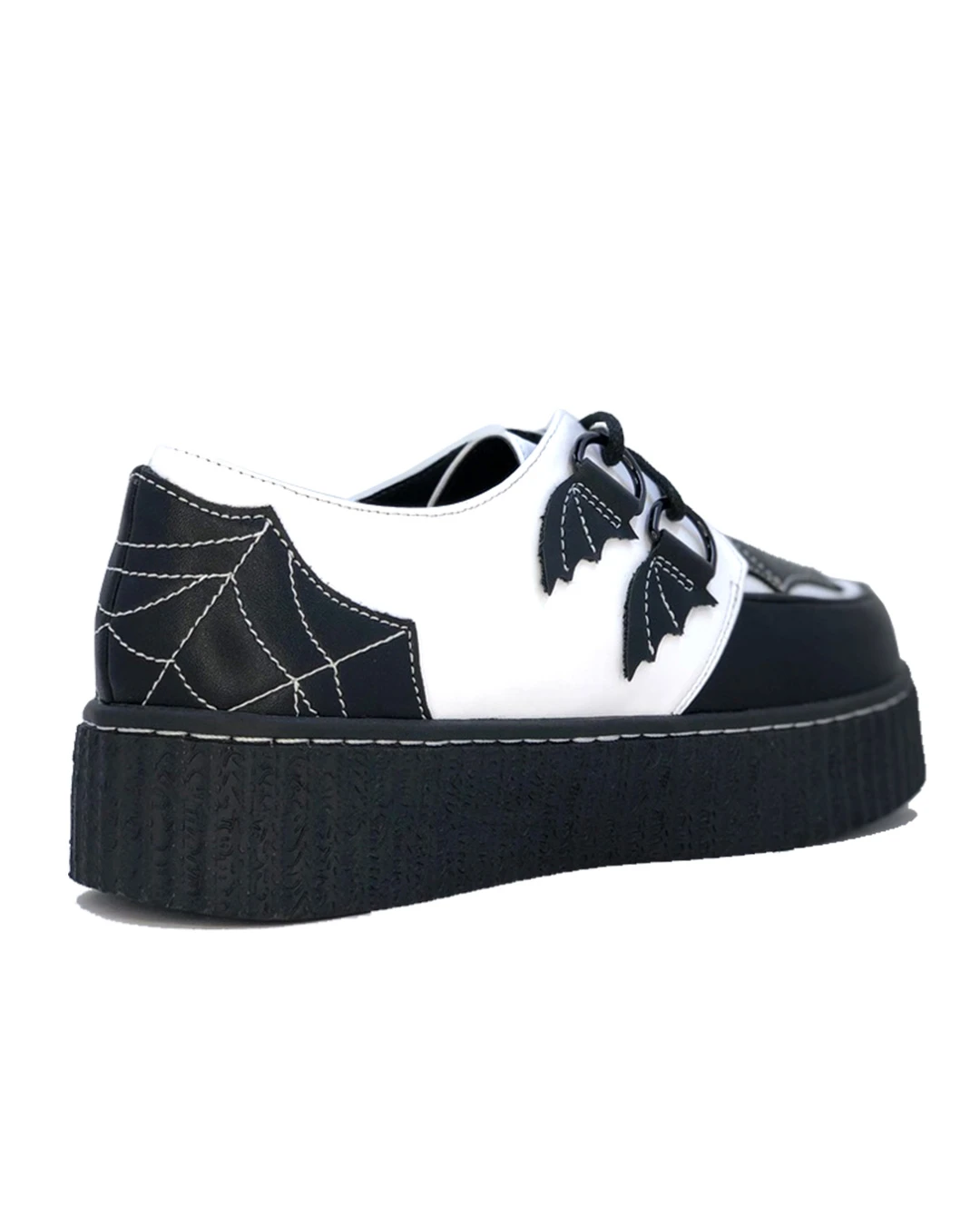 Schwarz-Weiße Spiderweb Creepers Schuhe 4 Schwarz-Weiße Spiderweb Creepers Schuhe – Bild 2