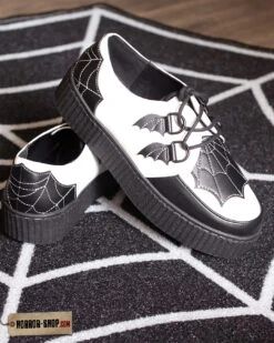 Schwarz-Weiße Spiderweb Creepers Schuhe 14 Schwarz-Weiße Spiderweb Creepers Schuhe -Halloween Kostüme Rabatte spiderweb2