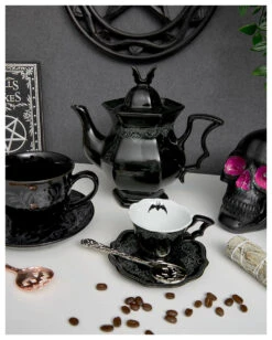 Morticia Tasse & Unterteller KILLSTAR 7 Morticia Tasse & Unterteller KILLSTAR -Halloween Kostüme Rabatte sppoky pumpkin teeloeffel schwarz haunted hallows pumpkin teaspoon halloween und gothic deko und geschenkartikel 50815 5 5