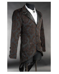 Steampunk Brokat Frack Mit Schwalbenschwanz -Halloween Kostüme Rabatte steampunk brokat jacket mit schwalbenschwanz steampunk brocade tailcoat 39123 03