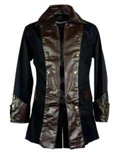 Schwarz-braune Piraten Steampunk Jacke