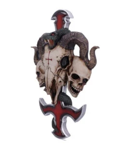 Teufelskreuz Mit Totenschädel & Schlange