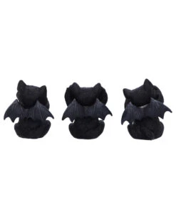 Drei Weise Vampir Kätzchen Figuren 3er Set -Halloween Kostüme Rabatte three wise vampuss vampir kaetzchen drei weise vampir kaetzchen halloween tischdeko gothic homeware 54582 03