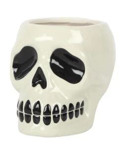 Totenschädel Pflanzentopf -Halloween Kostüme Rabatte totenkopf pflanzengefaess totenschaedel pflanzentopf ceramic skull planter halloween homeware 51672 01