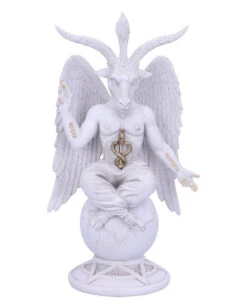 Weiße Baphomet Figur Mit Flügel 25cm